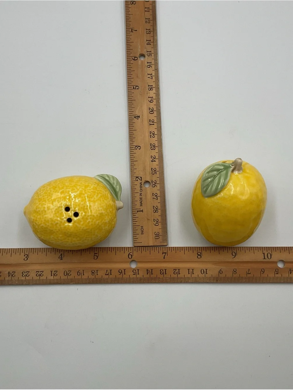 Creative Co-Op Lemon Salt & Pepper Shaker Set Spring Summer Decor Citrus Vintage